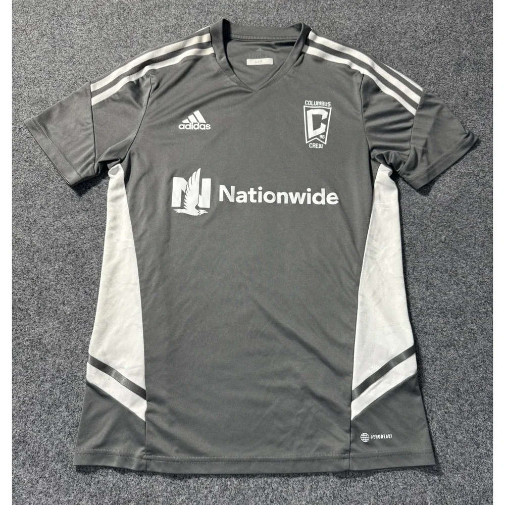 Adidas Columbus Crew‎ SC Soccer Jersey Men's M Gray Nationwide MLS AEROREADY